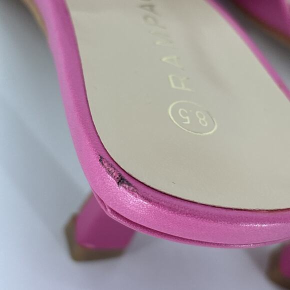 Rampage Shoes Womens Size 8.5 Pink Open Toe Heel Aubrie-22L Chain Slide Sandals - Picture 8 of 9